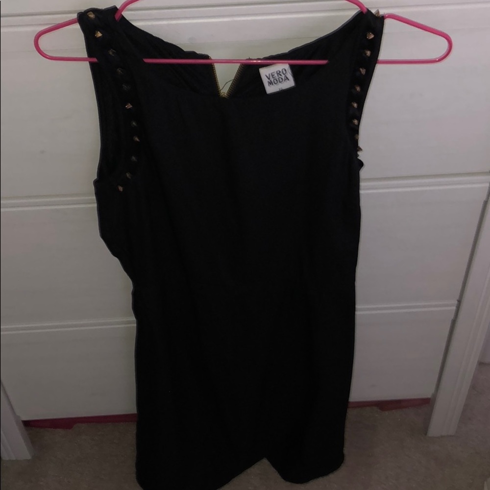 Vero Moda Studded Sleeveless Black Dress